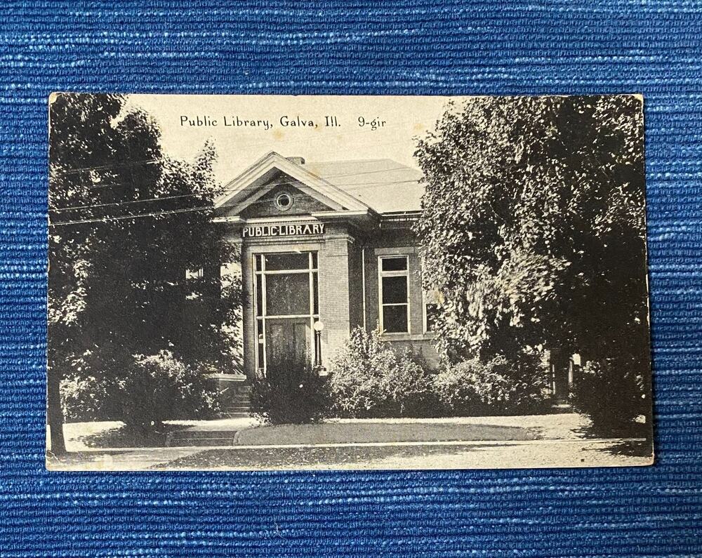 Vintage Public Library Galva Illinois Childs Photo Postcard Unposted 39B